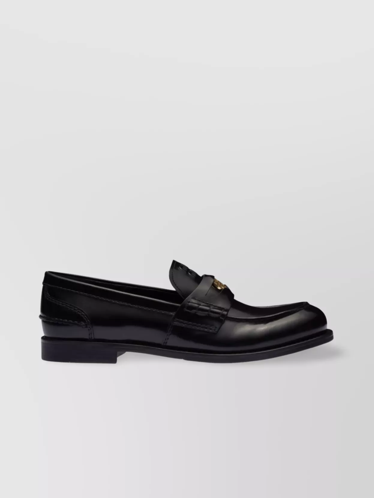Miu Miu Brushed Leather Penny Loafers With Metal Detail
