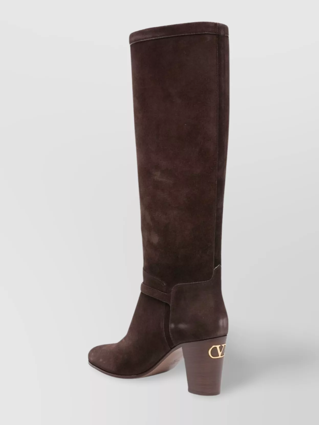 Valentino Garavani Knee-High Suede Boots With Leather Block Heel