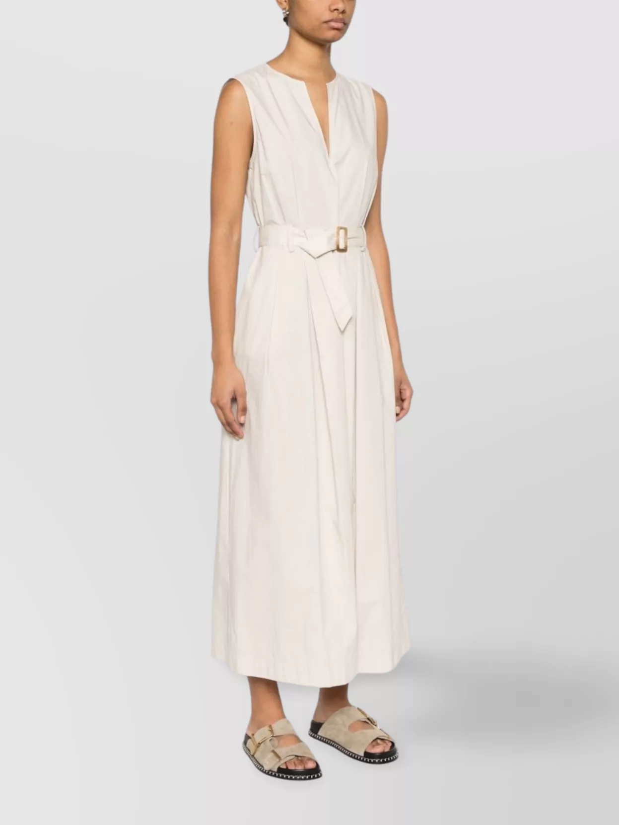 Woolrich Long Cotton Dress Detachable Belt