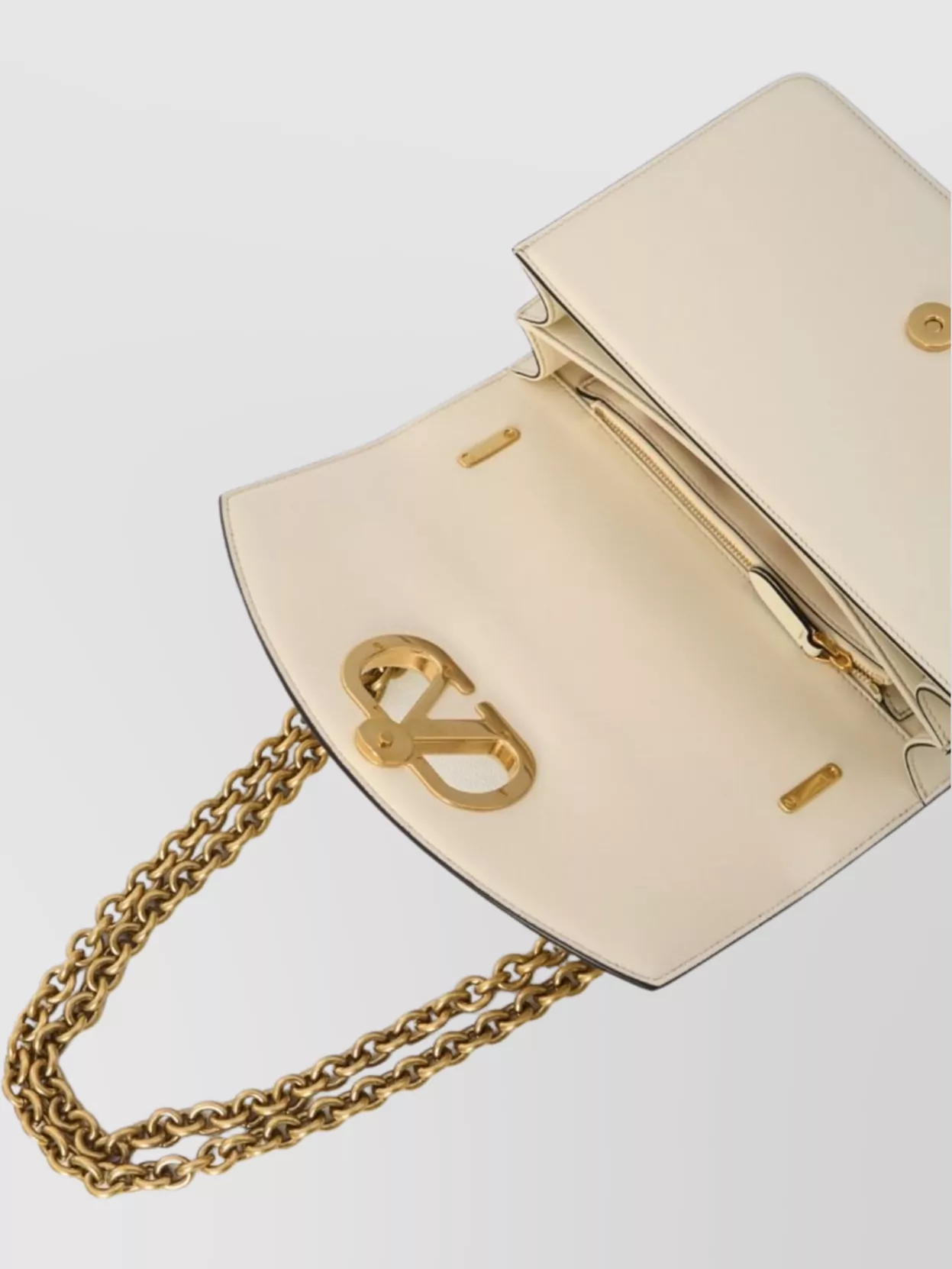 Valentino Garavani Glossy Calfskin Leather Shoulder Bag