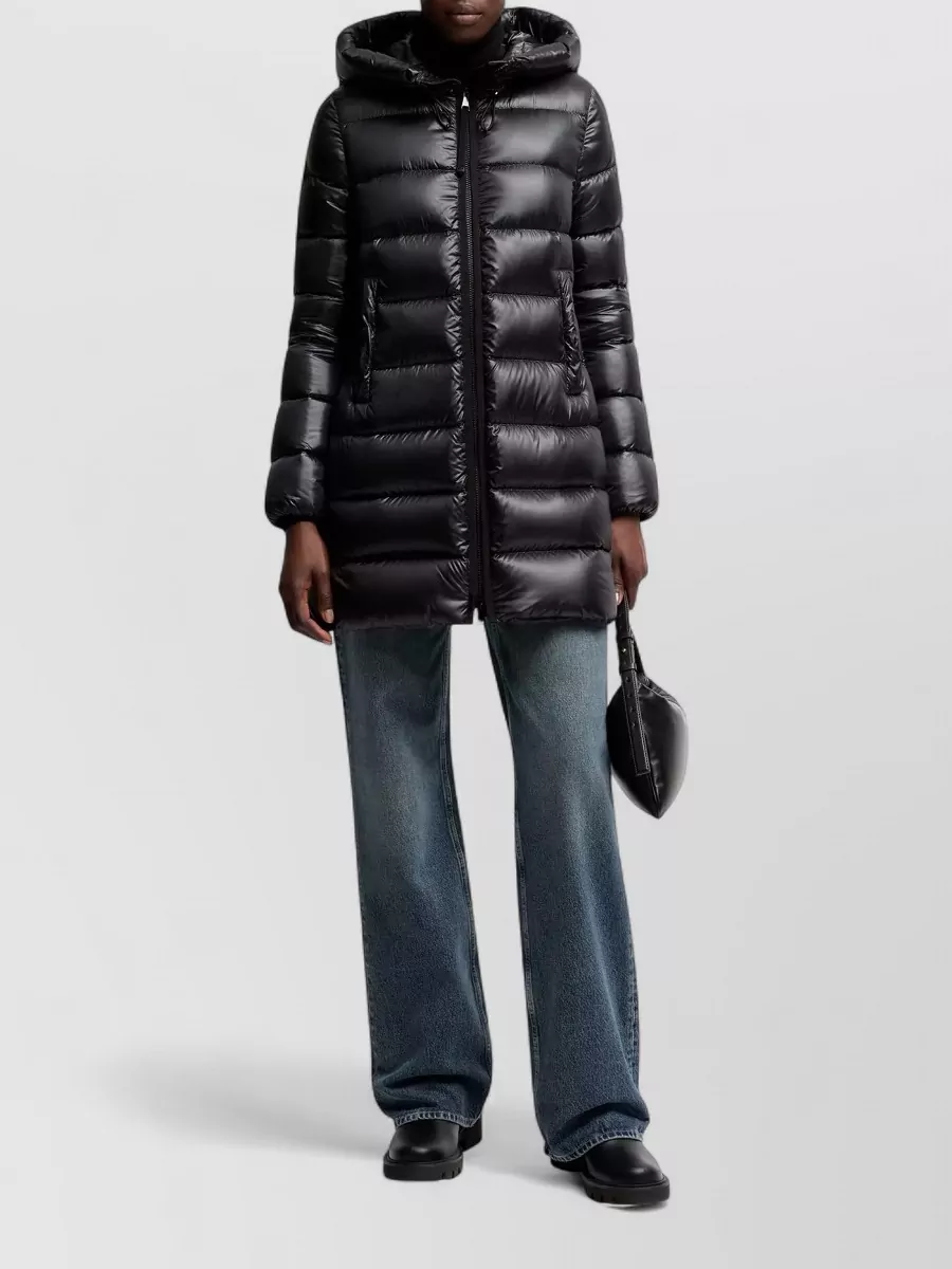 Moncler Down Hooded Midi Puffer Jacket