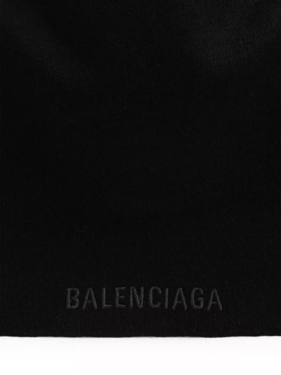 Balenciaga Wool Knitted Logo-Print Hood