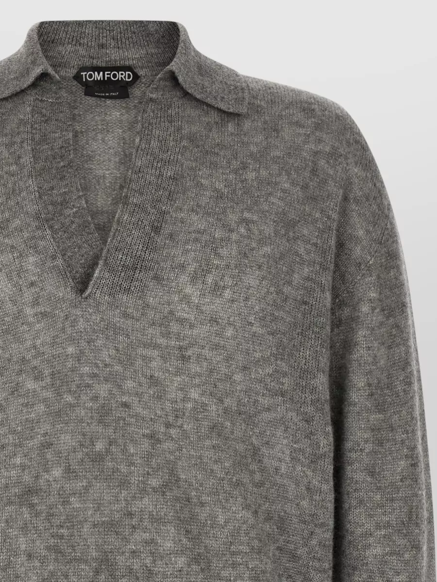 Tom Ford Cashmere Silk Long-Sleeve Polo Shirt