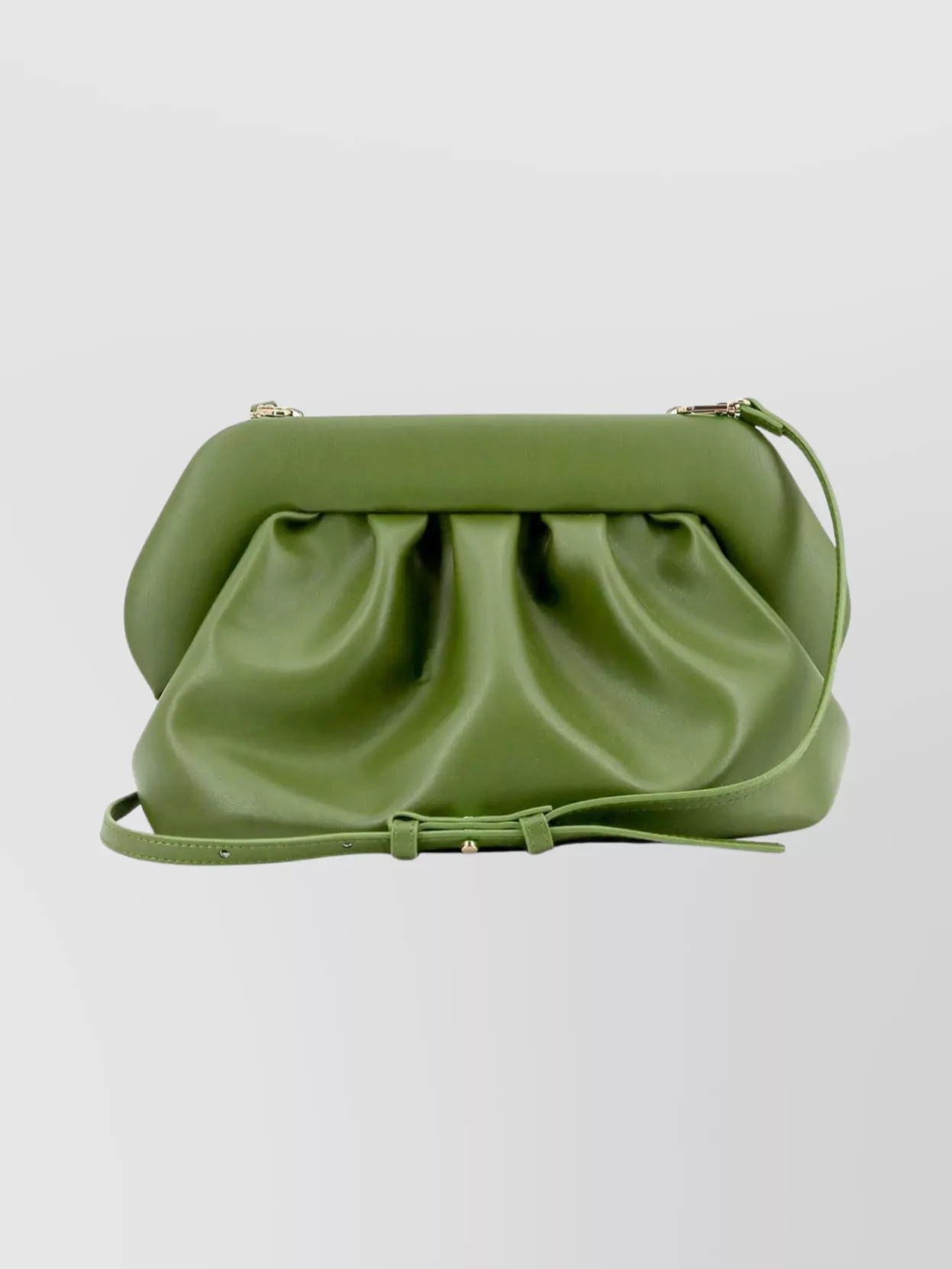 Themoirè Vegan Leather Shoulder Bag With Pleated Design