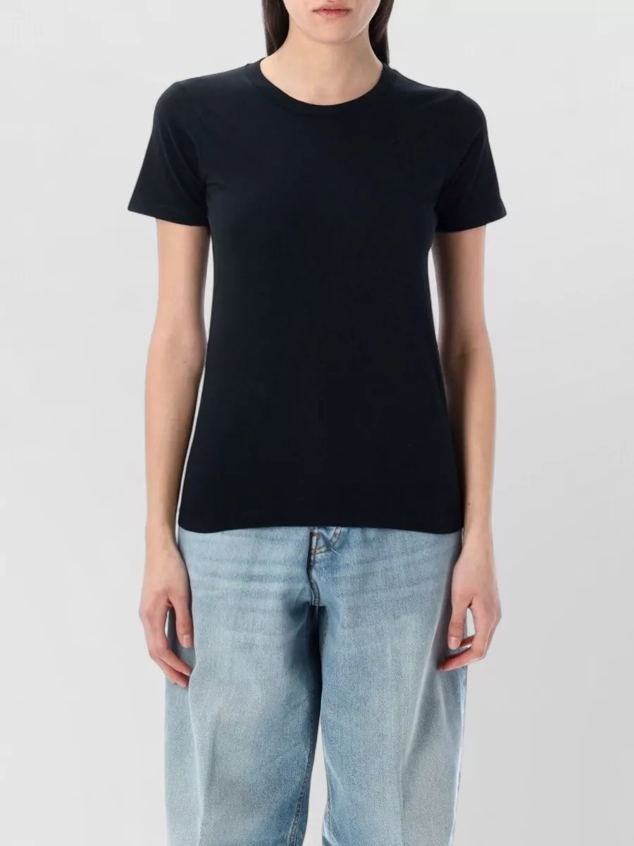 American Vintage Cotton Ribbed Crew Neck Short Sleeve T-Shirt