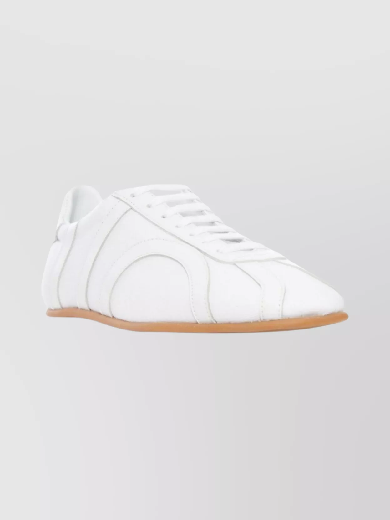 Totême Low-top Canvas Sneakers Round Toe Design In White