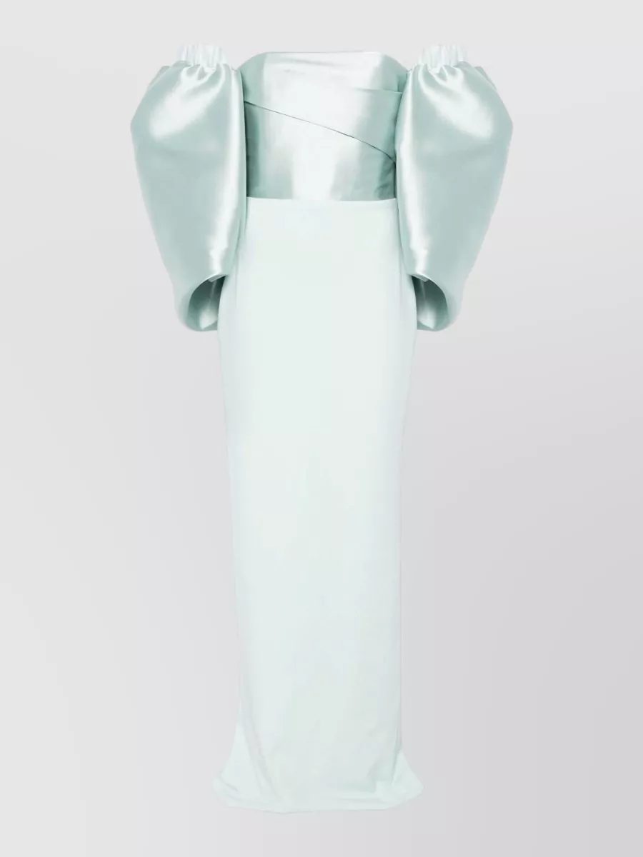 Solace London Off-Shoulder Puff-Sleeve Maxi Dress