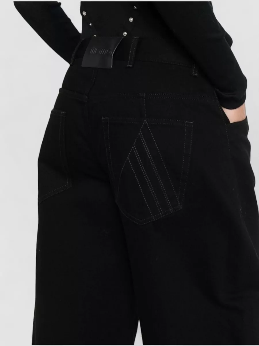 The Attico Wide-Leg Denim Cotton Trousers