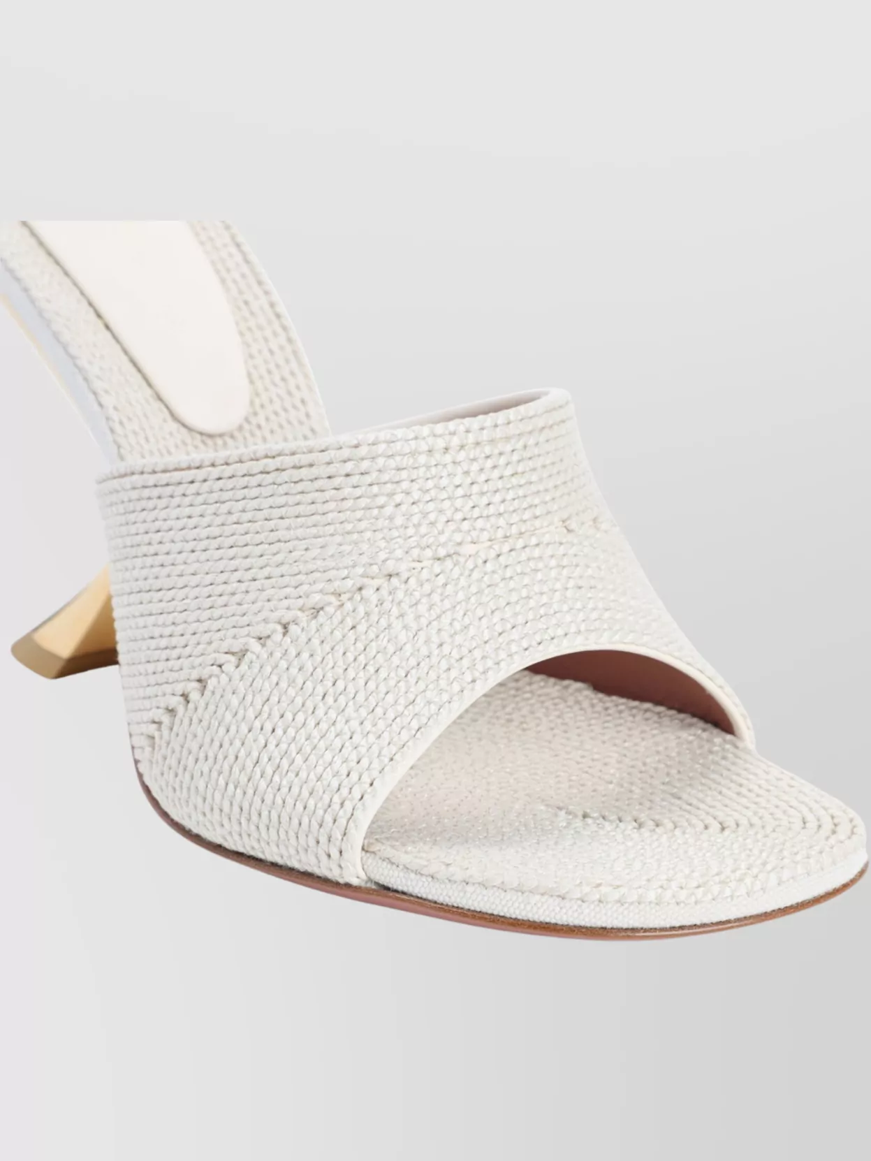 Amina Muaddi Taylor Woven 90 Slipper Sandals In Neutral