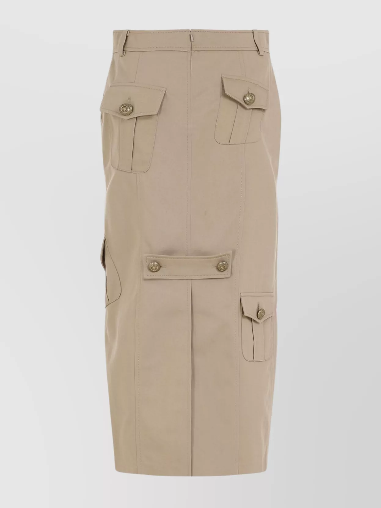 Moschino Wool And Cotton Blend High-waisted Skirt In Neutrals