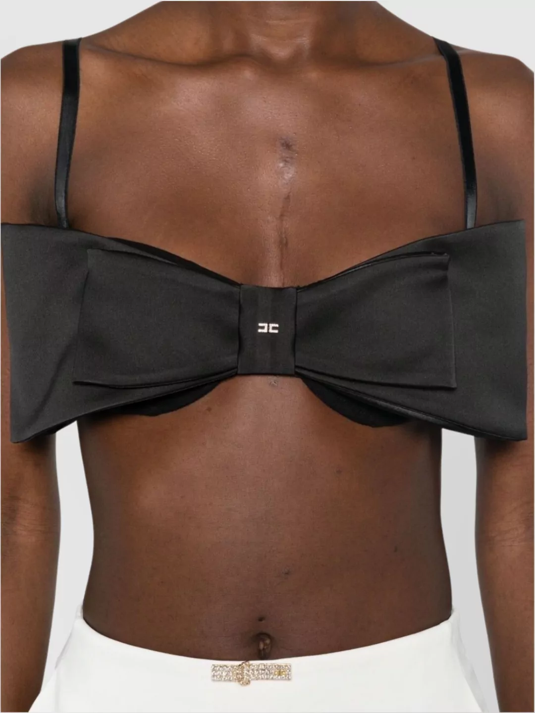 Elisabetta Franchi Bow Detail Strapless Top With Underwire Cup