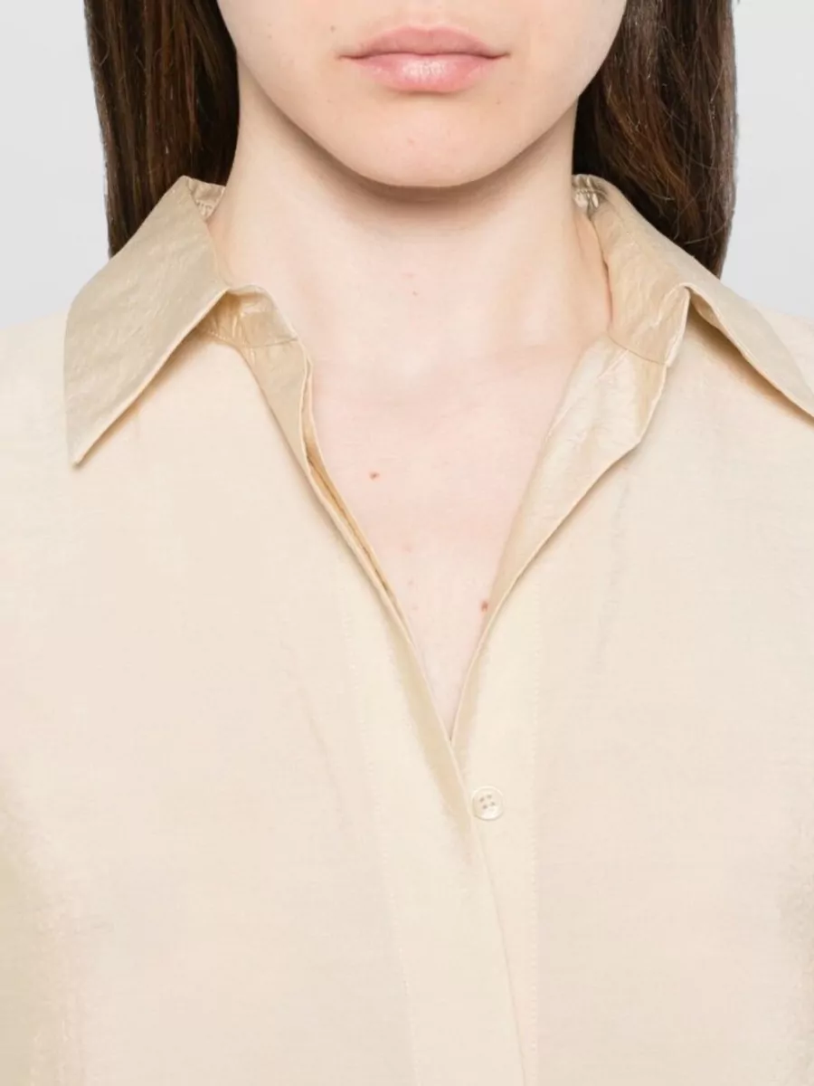 Totême Silk Collared Long-Sleeve Maxi Dress