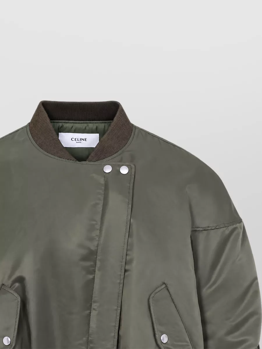 Celine Gathered Cropped Bomber Jacket