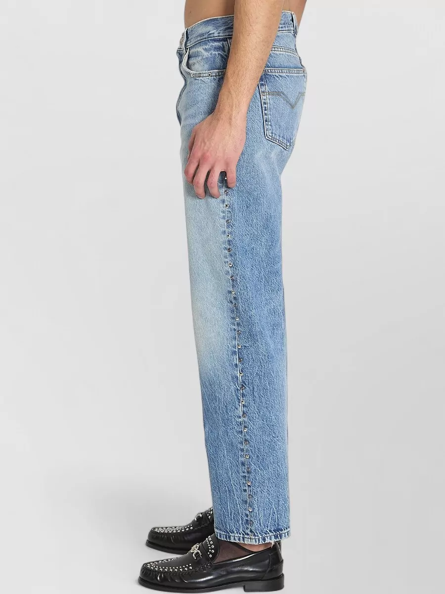Versace Stone Wash Denim Jeans Stud Detail