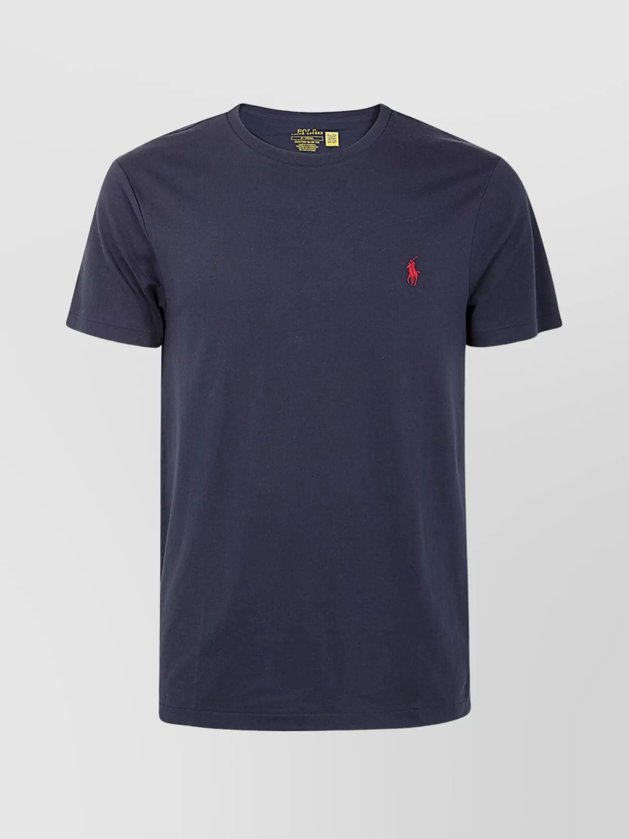 Polo Ralph Lauren Blue Crewneck T-shirt With Pony Embroidery On The Front In Blue