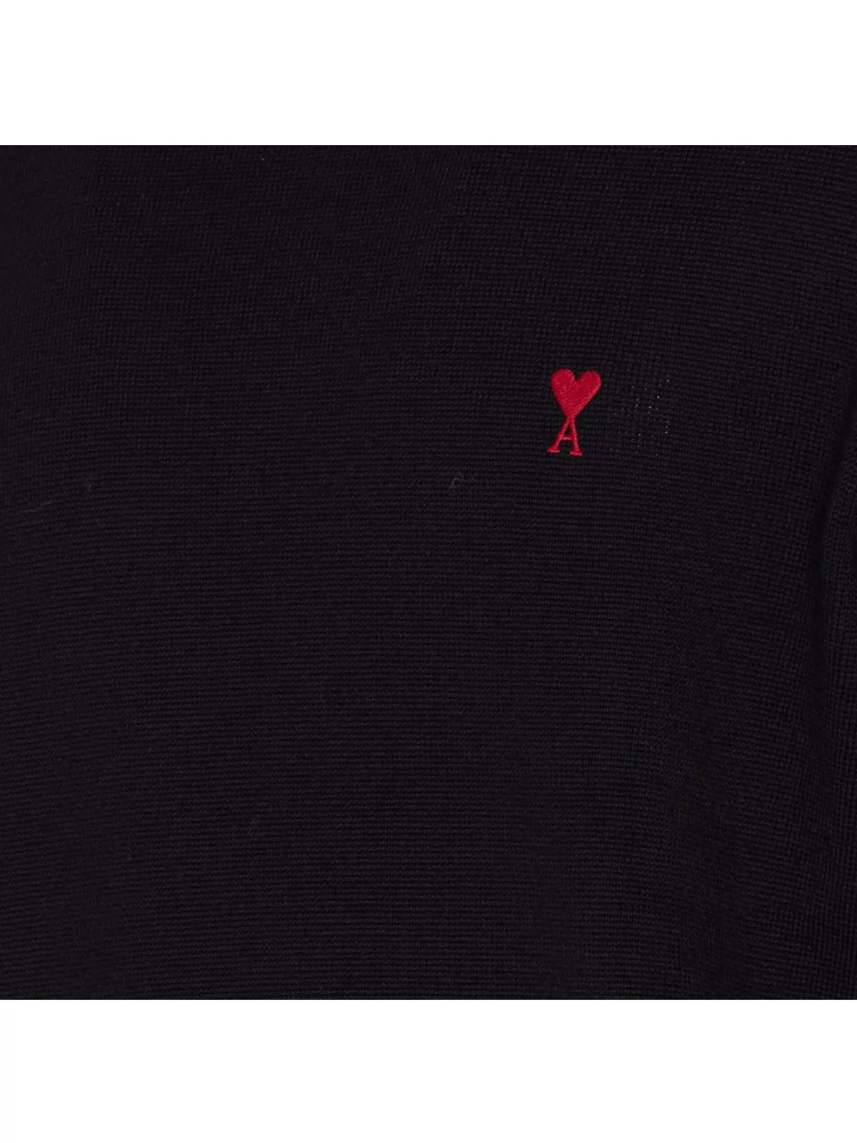 Ami Alexandre Mattiussi Ami Paris Ami De Coeur Wool Crewneck Sweater In Black