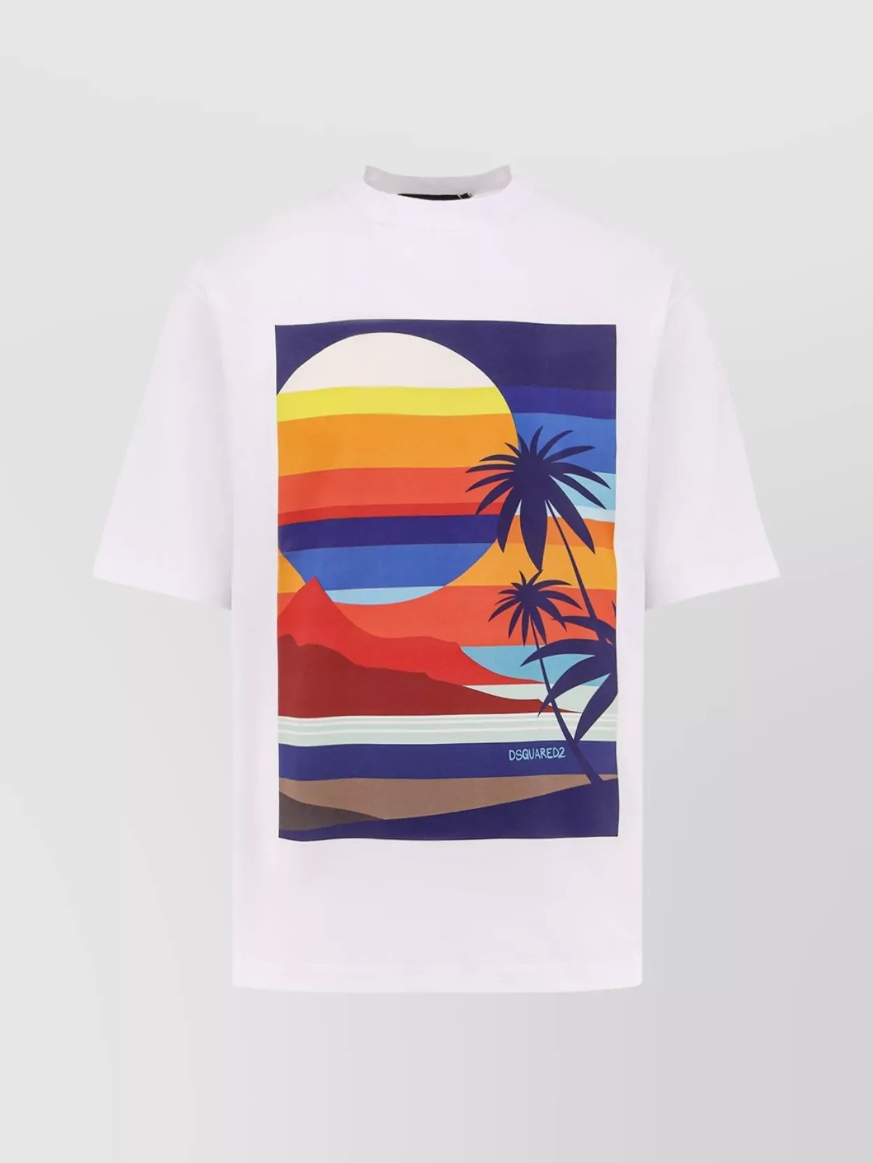 Dsquared2 Summer Lovers Cotton T-shirt With Multicolor Print