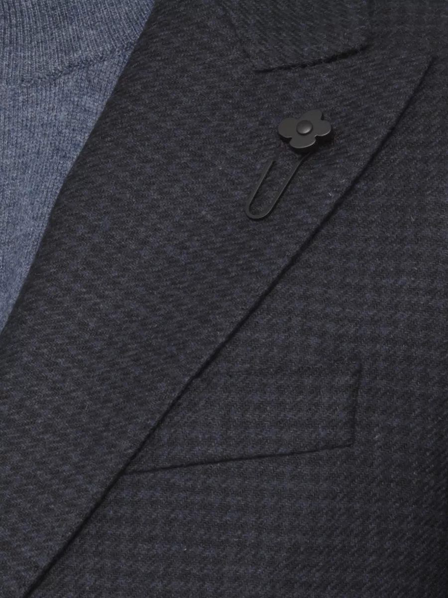 Lardini Cashmere Wool Houndstooth Suit Jacket