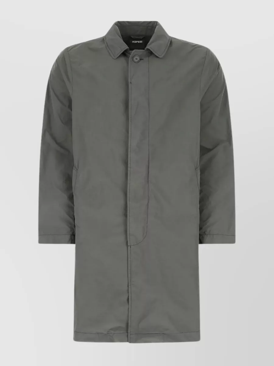 Shop Aspesi Versatile Rain Coat With Raglan Sleeves And Back Vent In Green