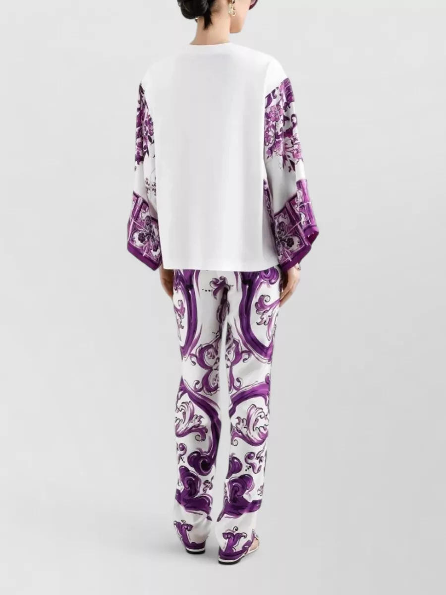 Dolce&Gabbana Majolica Print Long Sleeve Blouse