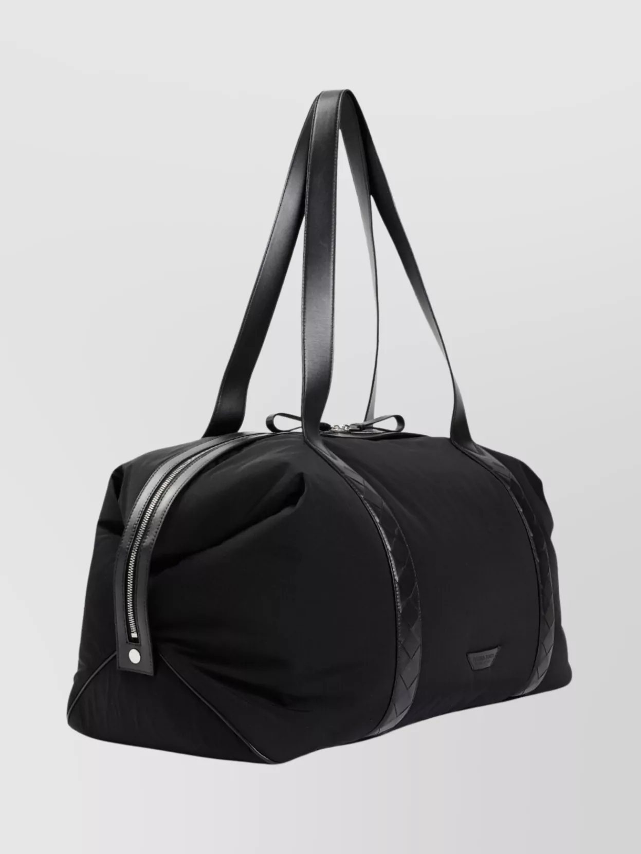 Bottega Veneta Large Nylon Weekender Bag With Intreccio Leather Handles
