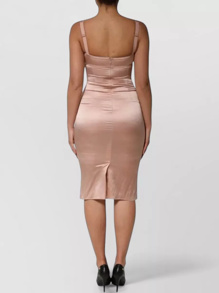 Dolce&Gabbana Silk Satin Bustier Midi Dress