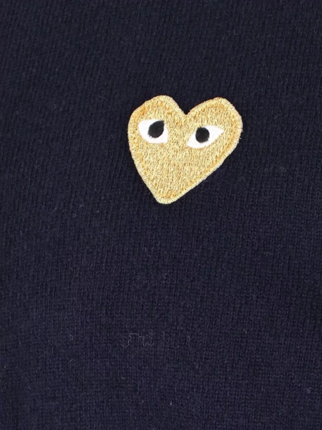 Comme Des Garçons Play Ribbed Crewneck Top Featuring Embroidered Patch