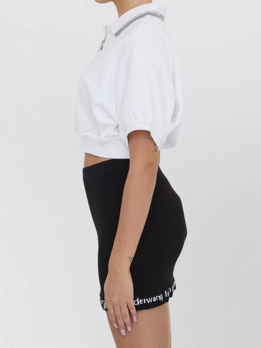 Alexander Wang Cotton Cropped Polo Shirt