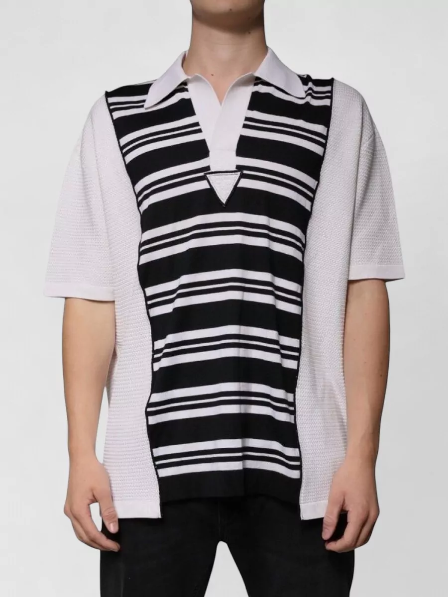 Dolce&Gabbana Silk cashmere striped polo shirt