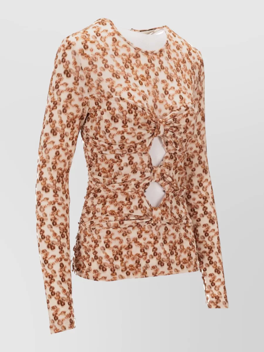 Isabel Marant Gladice Stretch Top Knotted Cut Out Ruched