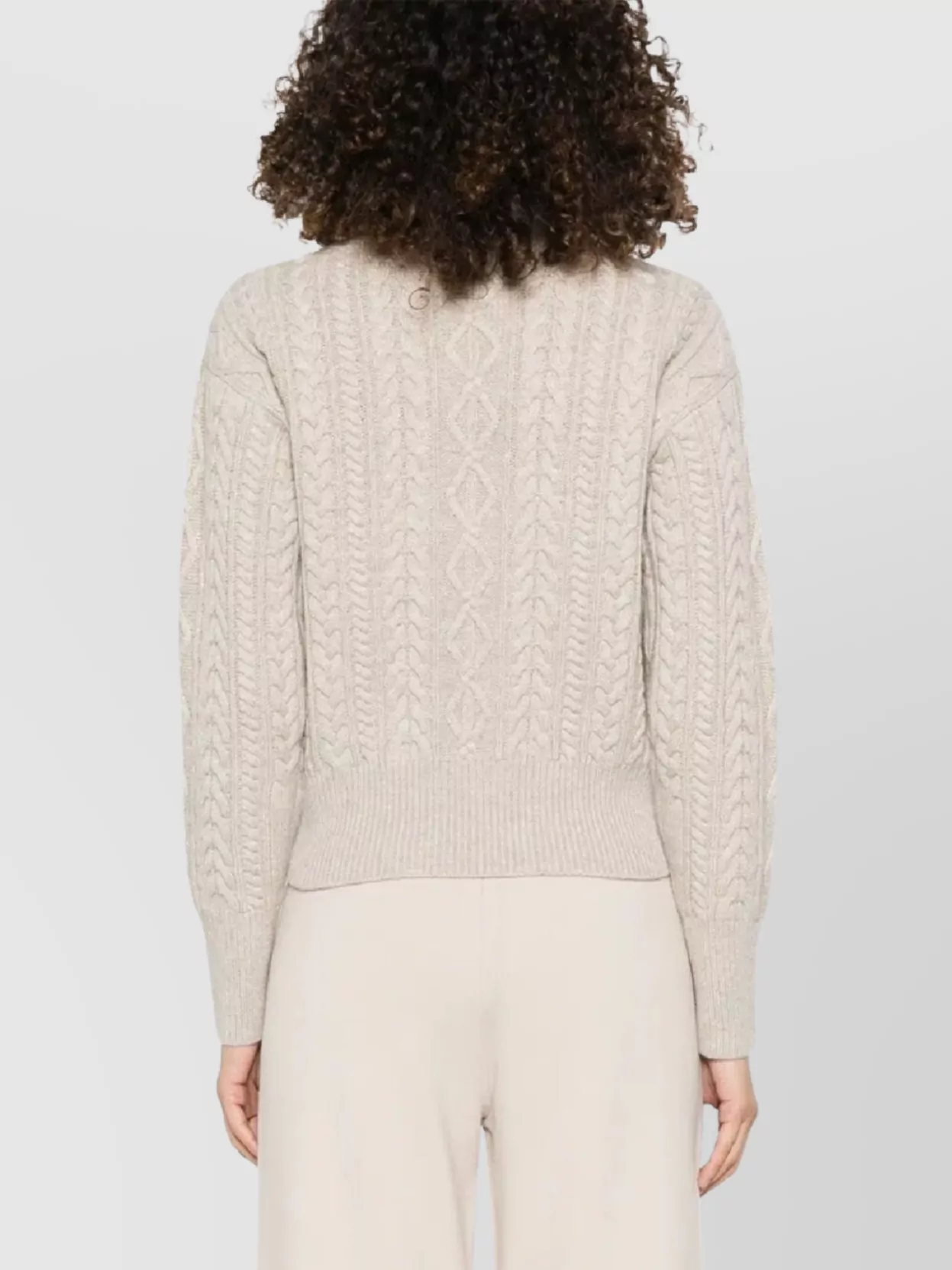 Max Mara Cable Knit High Neckline Top