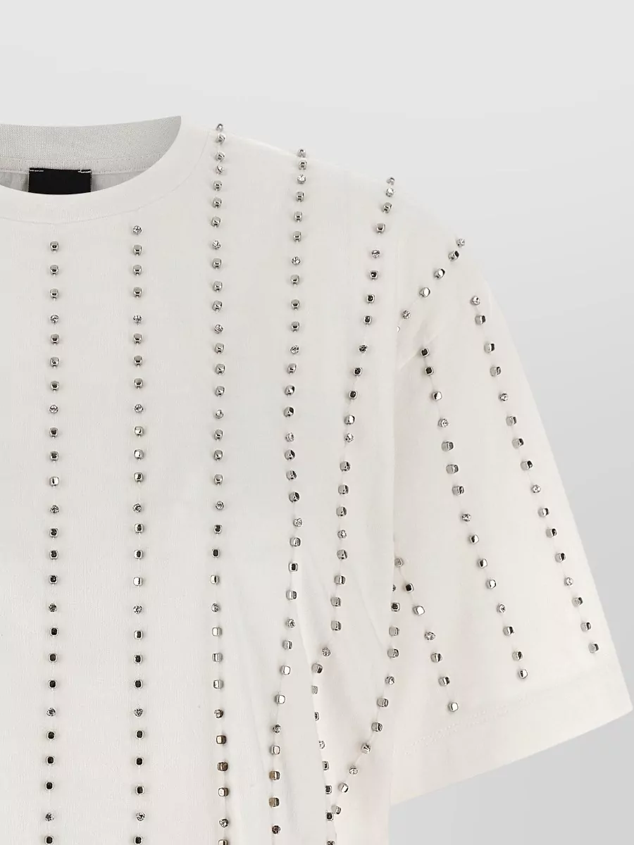 Pinko Wilma Crew Neck T Shirt Studded Design