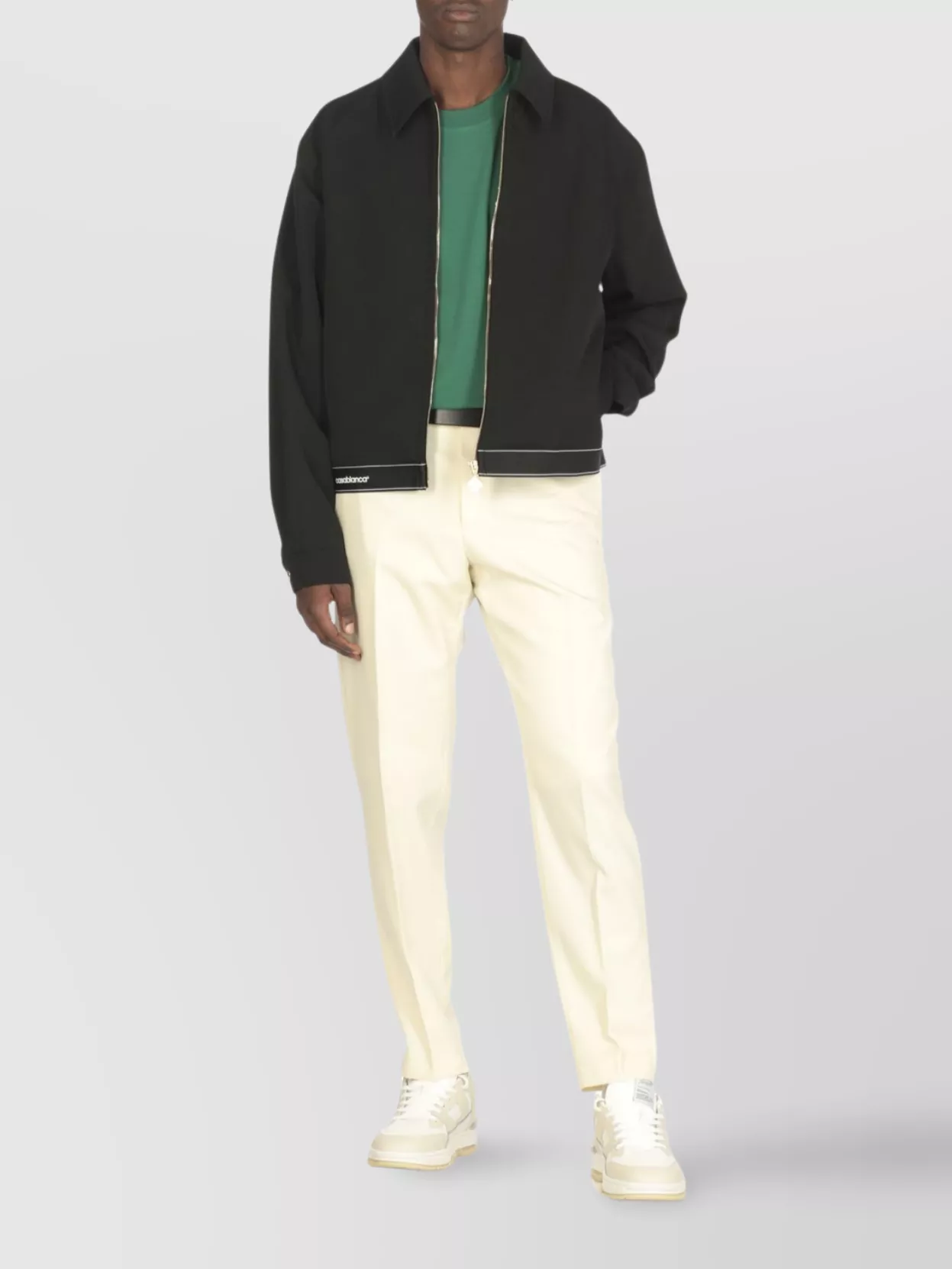 Casablanca Wool Collared Jacket With Side Slit Pockets