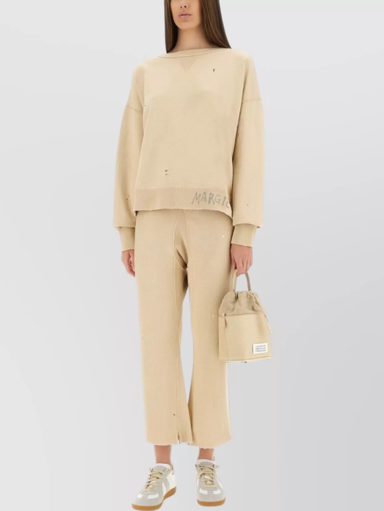 Maison Margiela Cotton Trousers With Distressed Finish