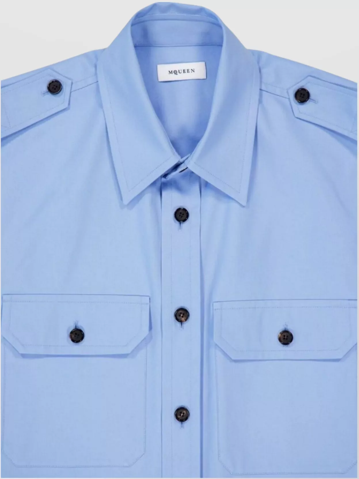 Alexander Mcqueen Casual Shirt With Embroidered Detail And Epaulettes