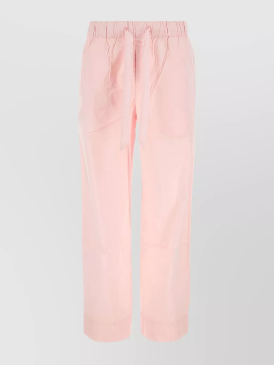 Shop Tekla Organic Cotton Lounge Trousers With Elastic Waist In Pastel