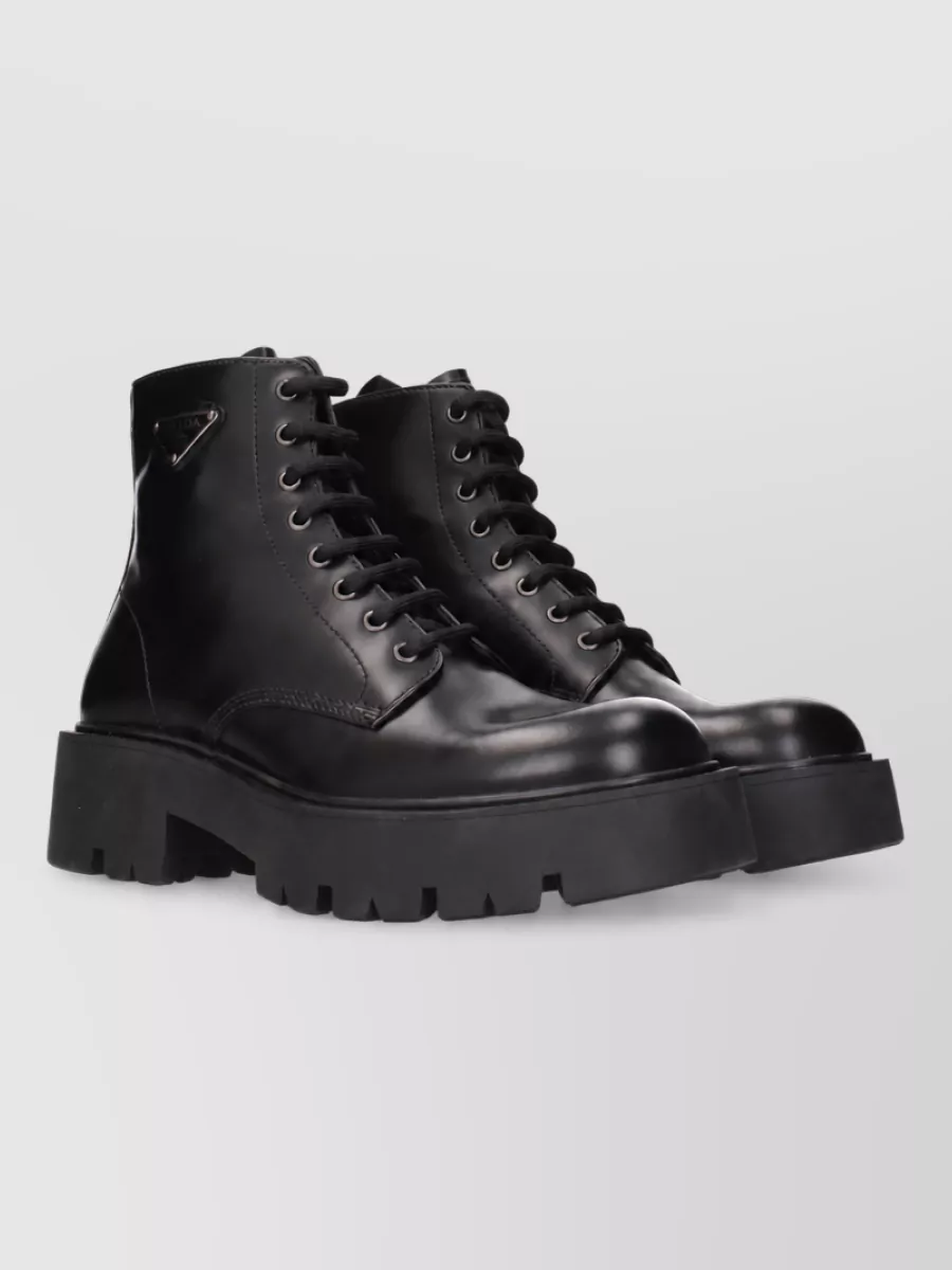 Prada Leather Ankle Boots
