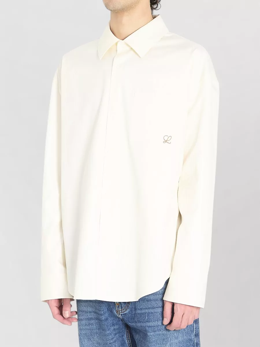 Loewe Cotton Twill Shirt Pointed Collar Regular Fit