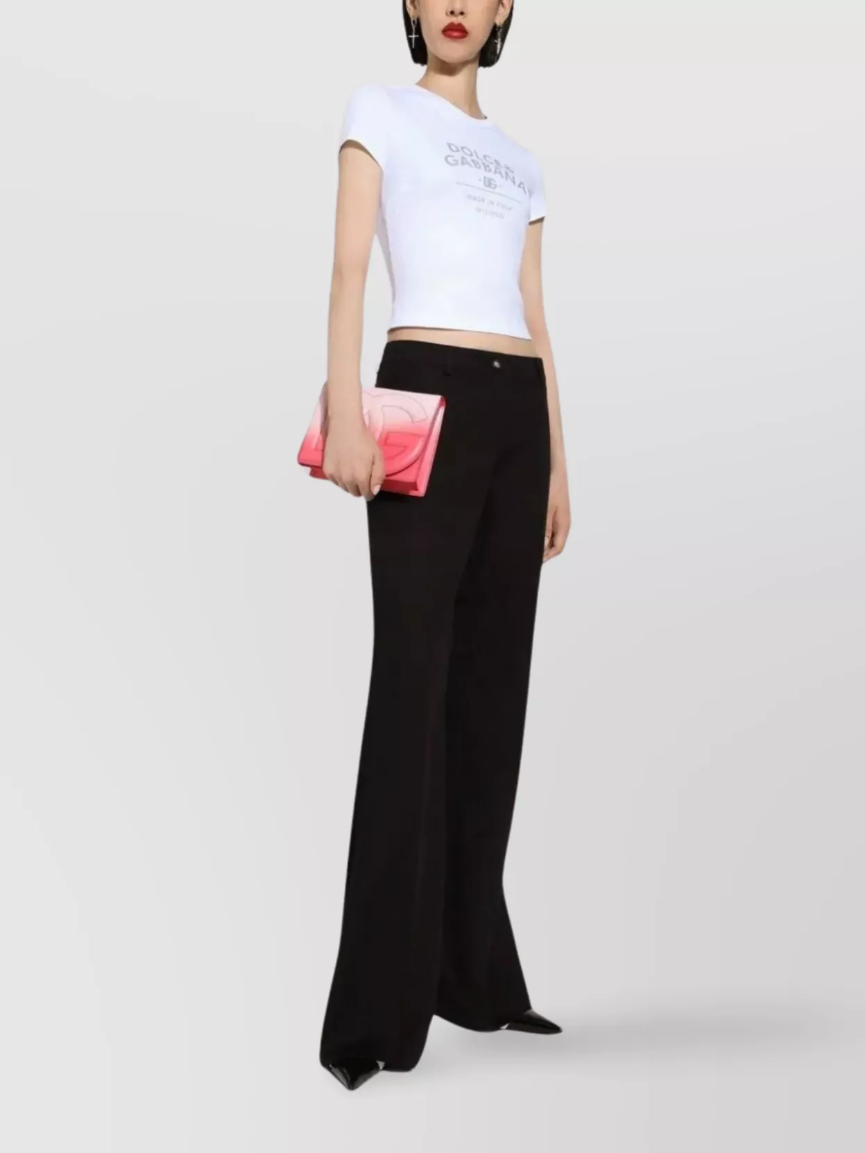 Dolce&Gabbana Lettering Ribbed Fitted Top