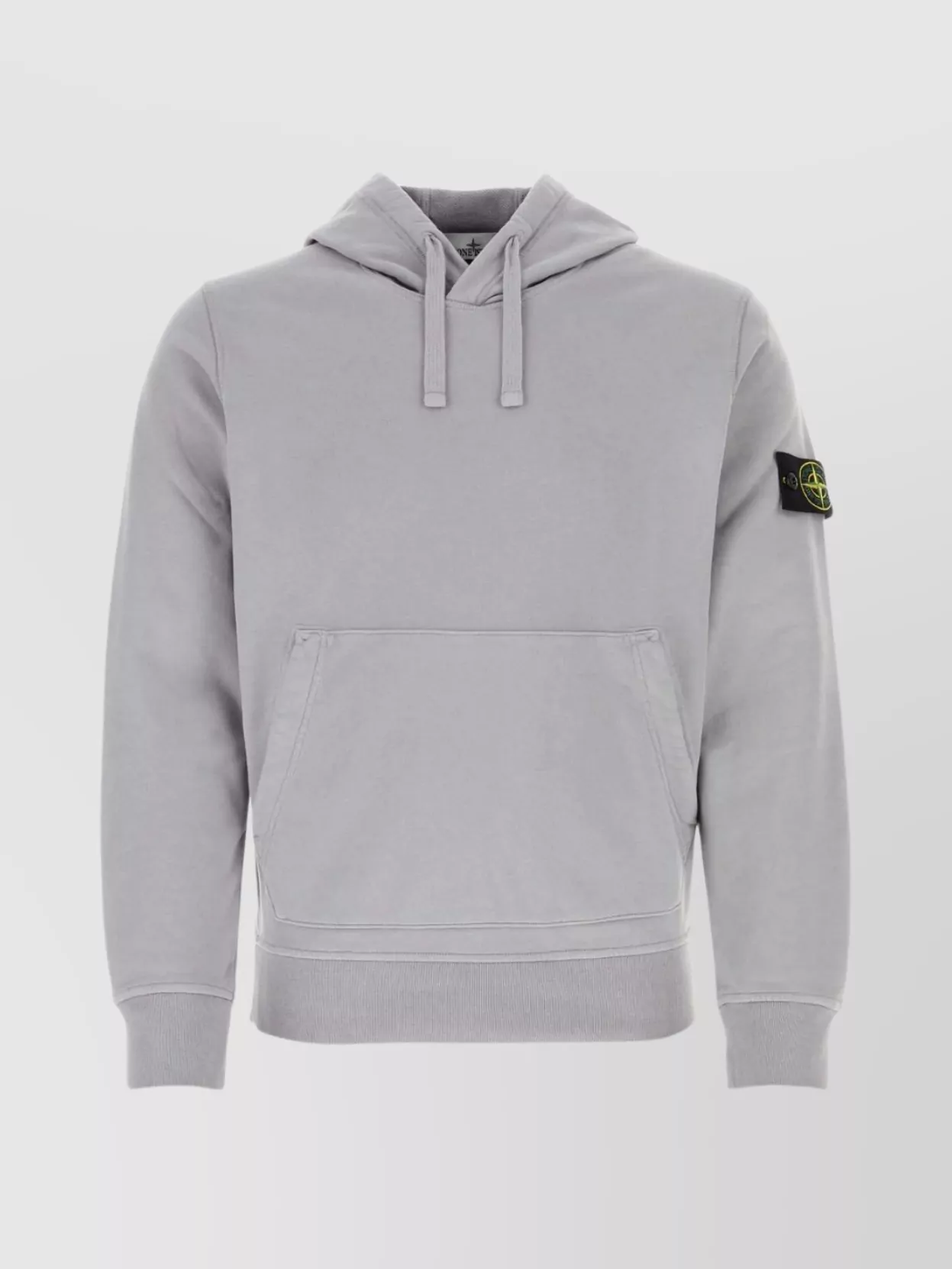 Stone Island Cotton Sweatshirt With Front Pouch Pocket In Gray