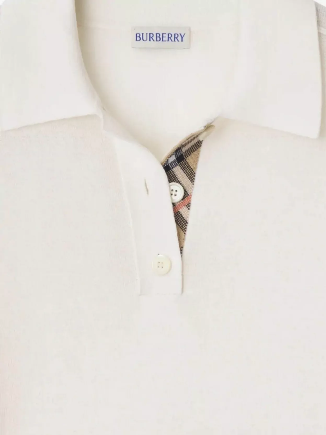 Burberry Check Pattern Knit Polo Shirt