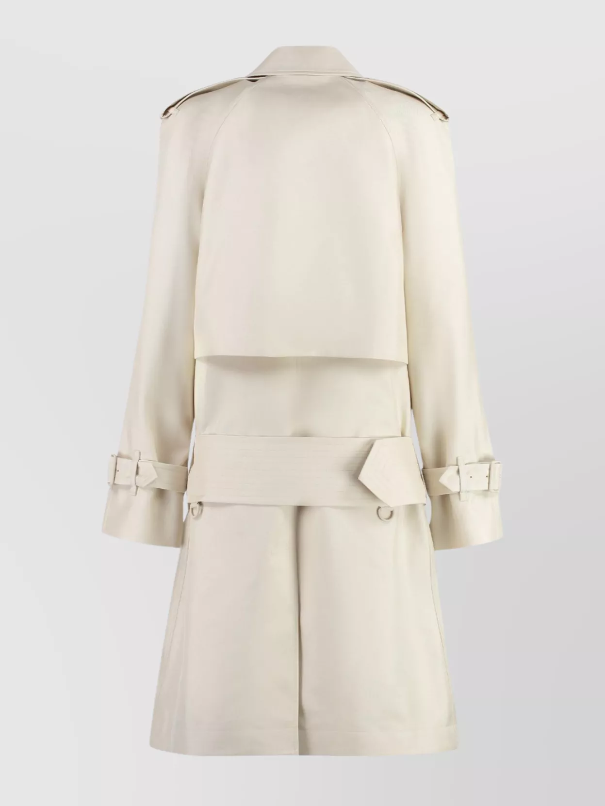 Burberry Silk Trench Coat With Belt And Epaulettes
