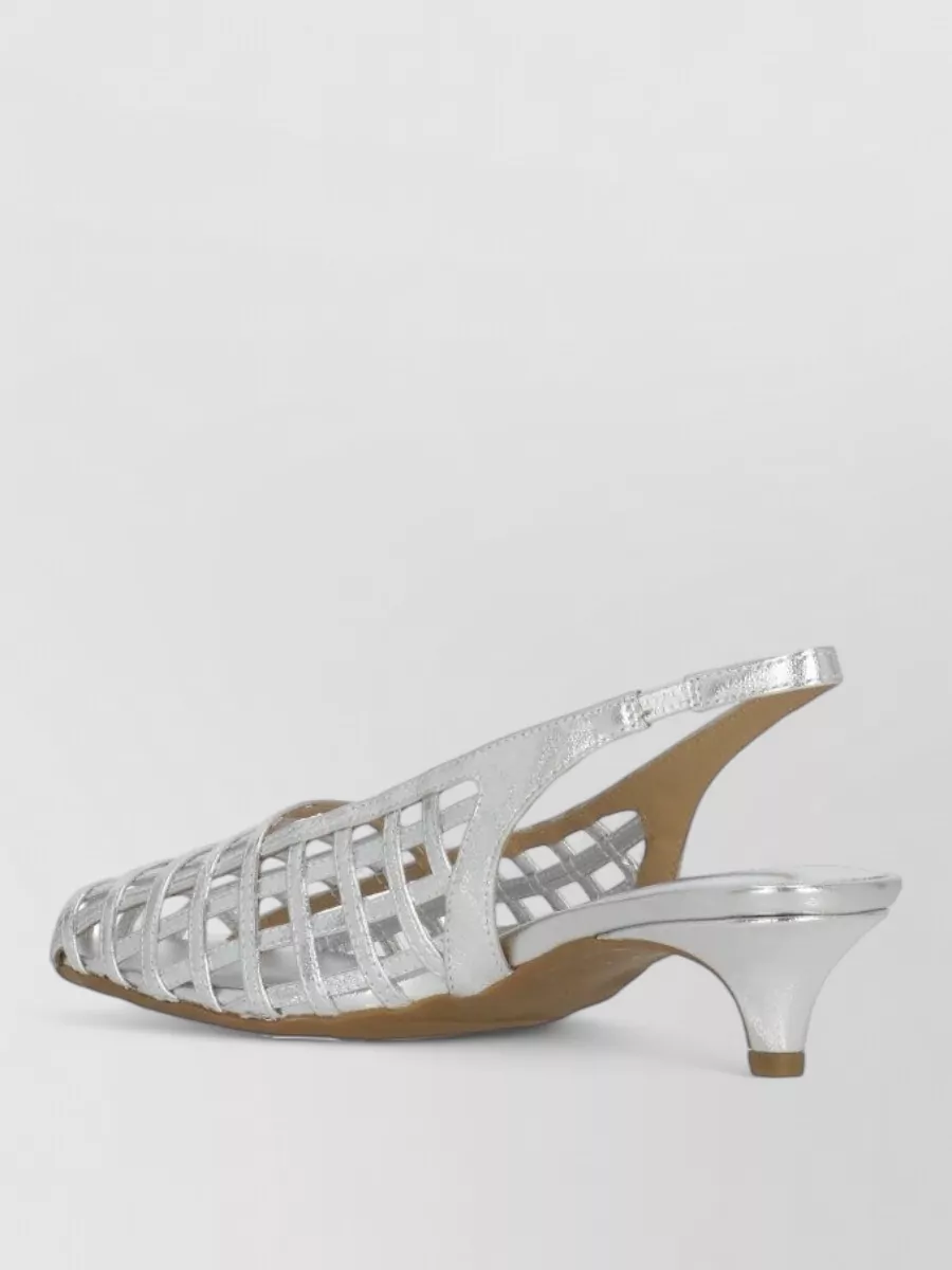 Ash Leather Cutout Slingback Sandals
