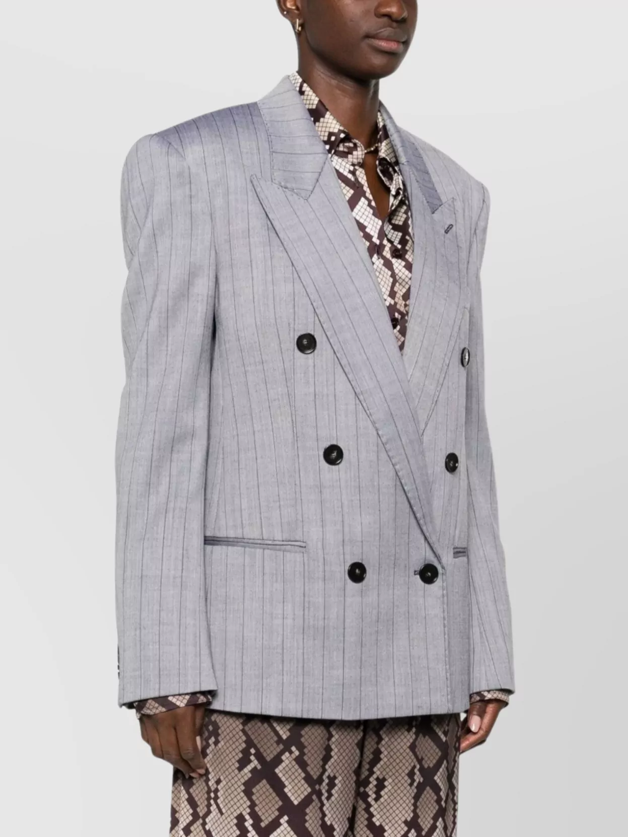 Stella Mccartney Double-Breasted Wool Jacket Notched Lapels
