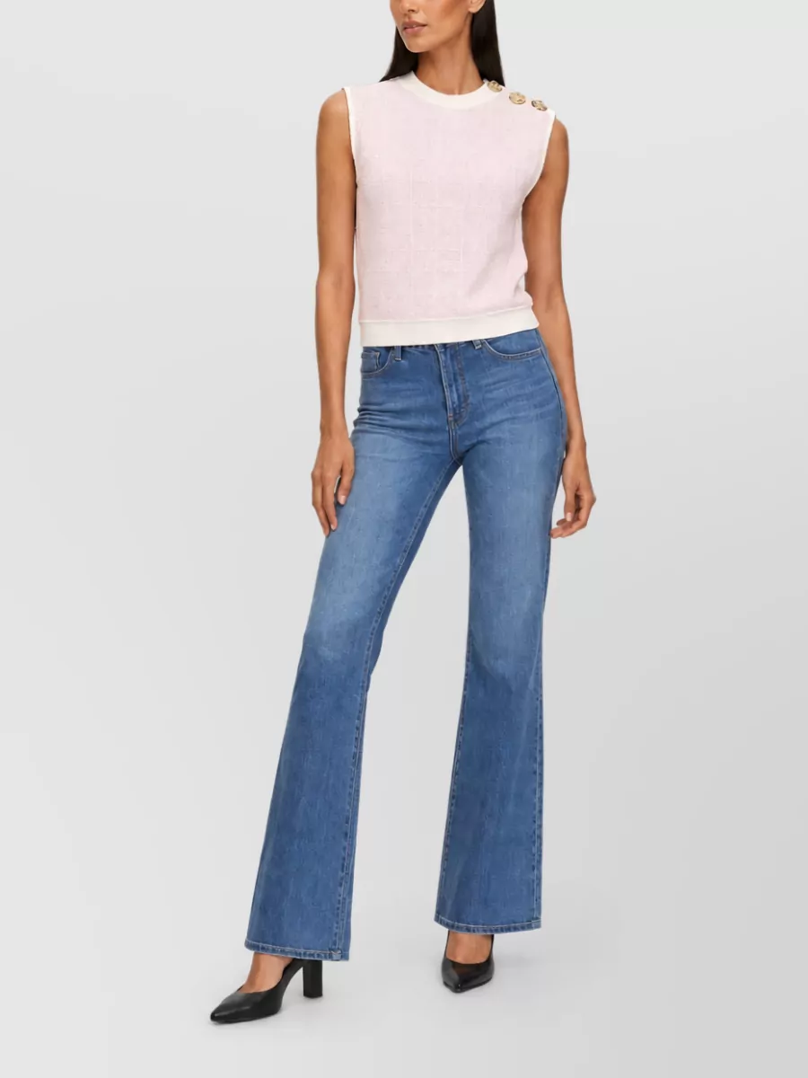 Balmain Sleeveless Knitted Top With Jewel Buttons