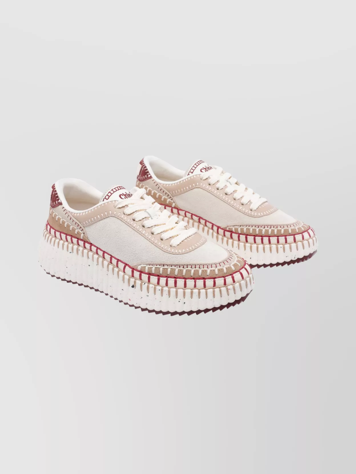 Chloé Casual Low Top Sneakers With Chunky Sole In Neutral