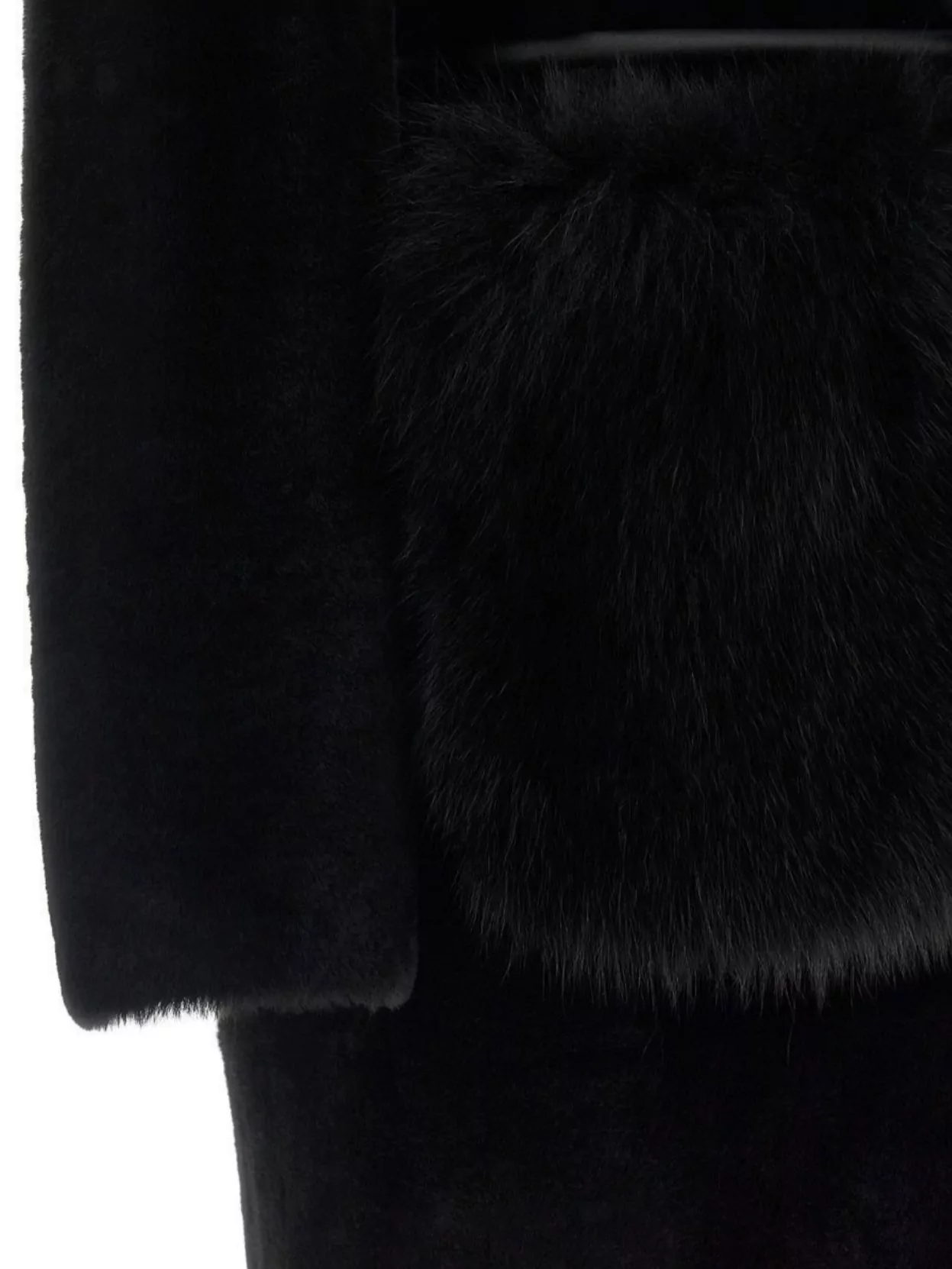 Blancha Straight-Volpe Fur Belted Long Jacket