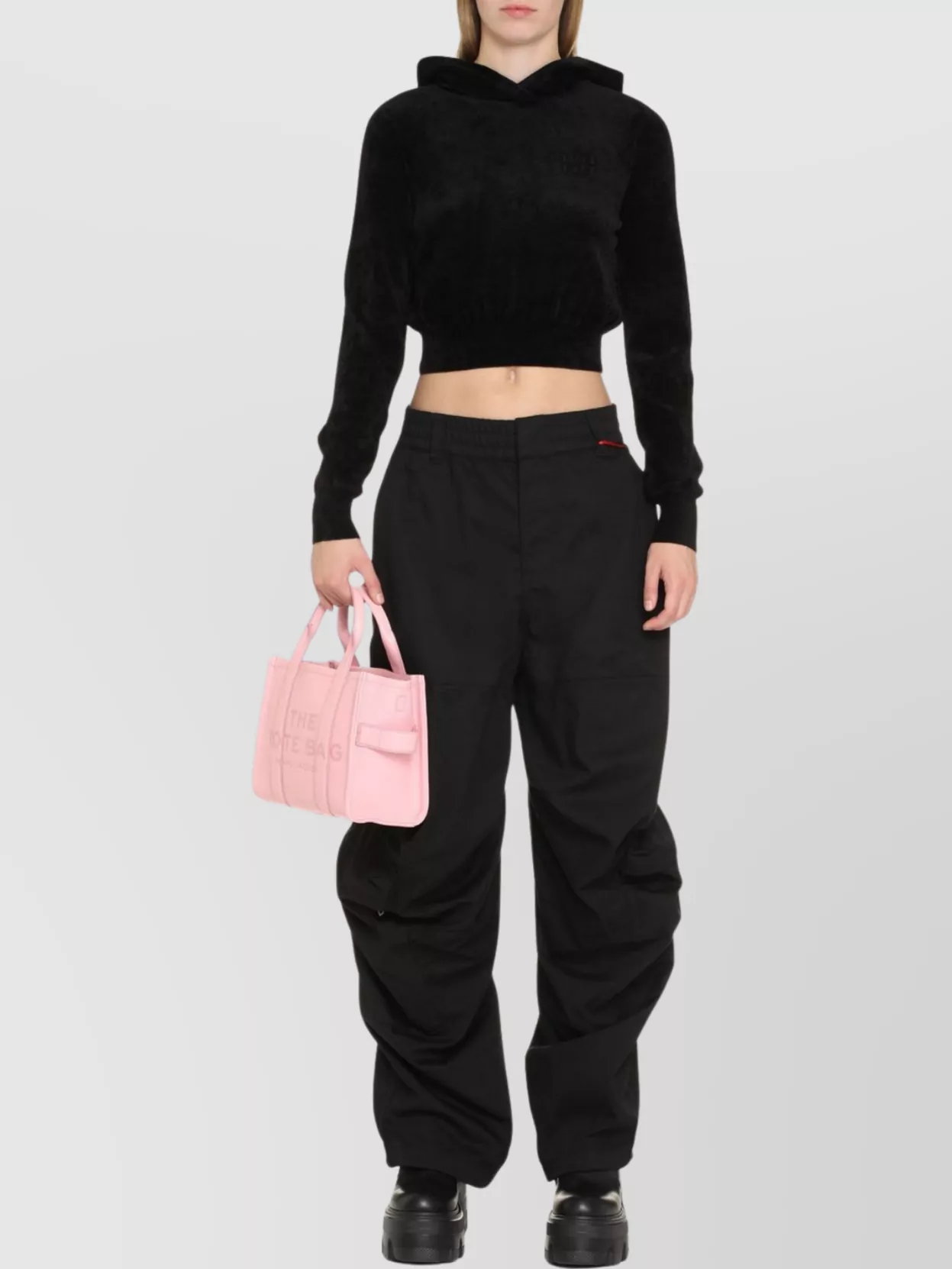 Alexander Wang Logo Print Cropped Hoodie