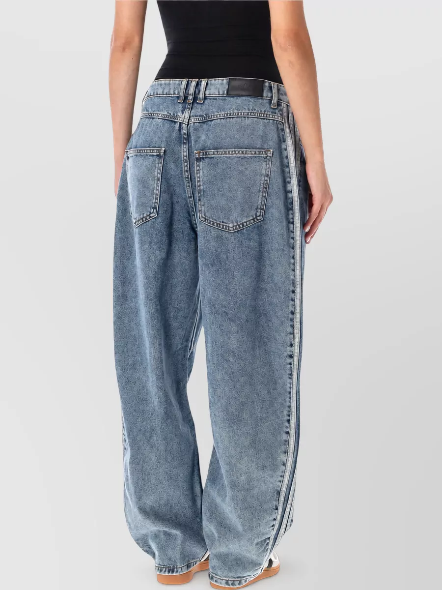 Adidas Originals Denim High-Rise Barrel-Leg Jeans