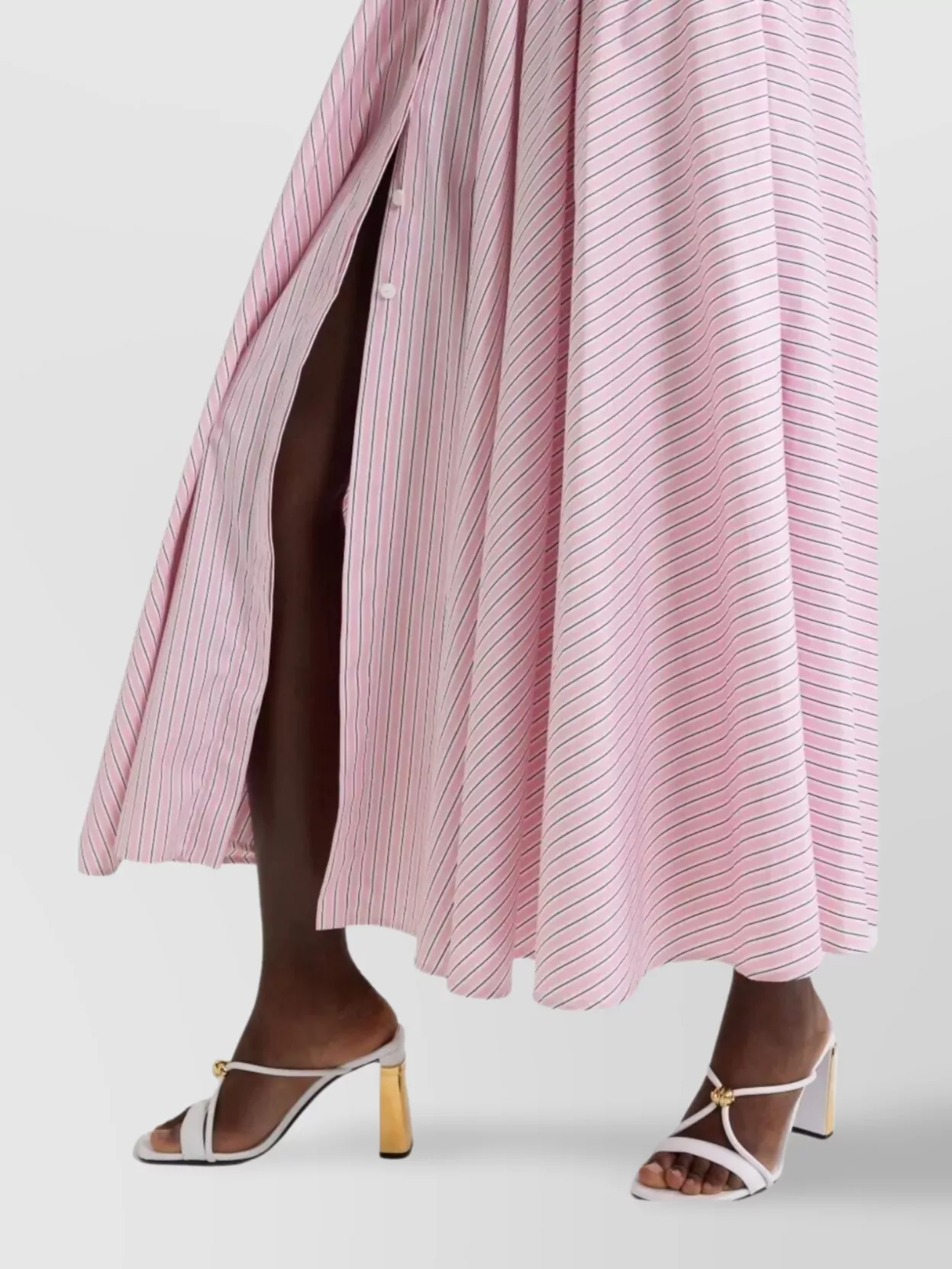 Patou Maxi Dress Halterneck Cotton Organic Printed Poplin
